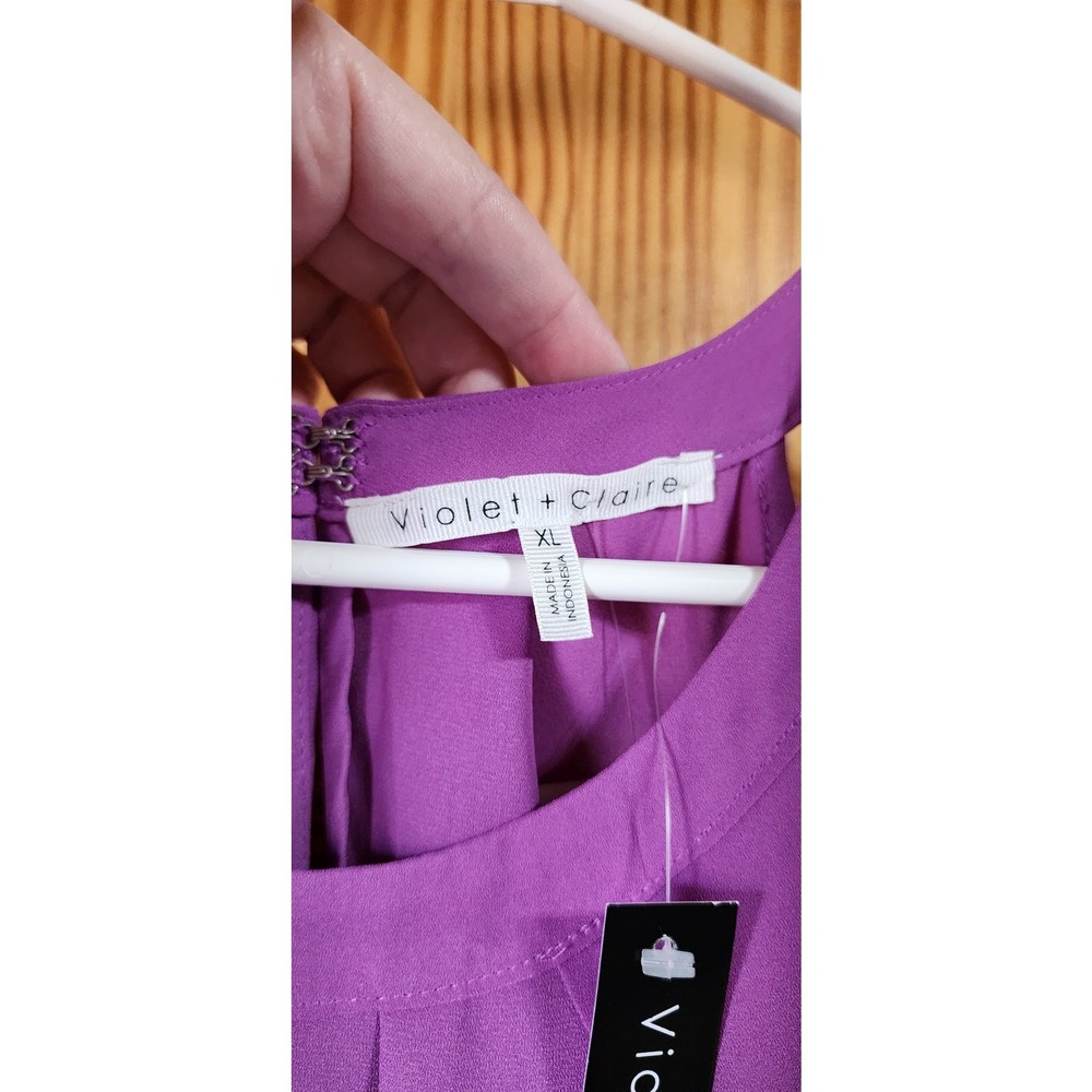 Violet + Claire Purple Sleeveless Blouse Women's XL Flowy Tank Top - Picture 5 of 6